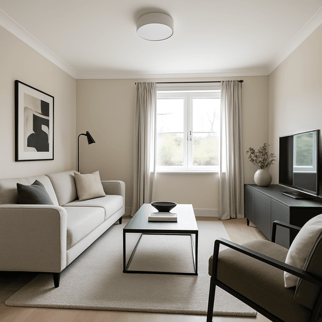 Modern, cozy bedroom interior